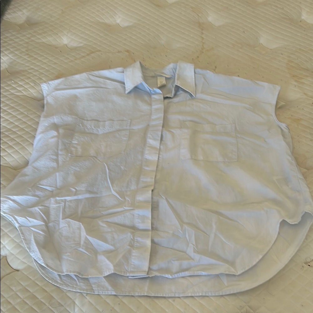 H&M Light Blue Sleeveless Blouse